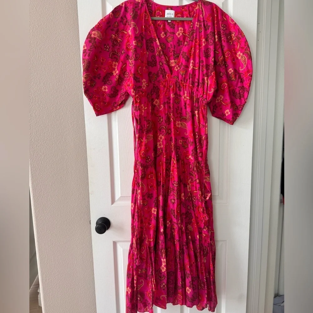 MISA Los Angeles Ysabel tiered ruffle cotton floral dress size small